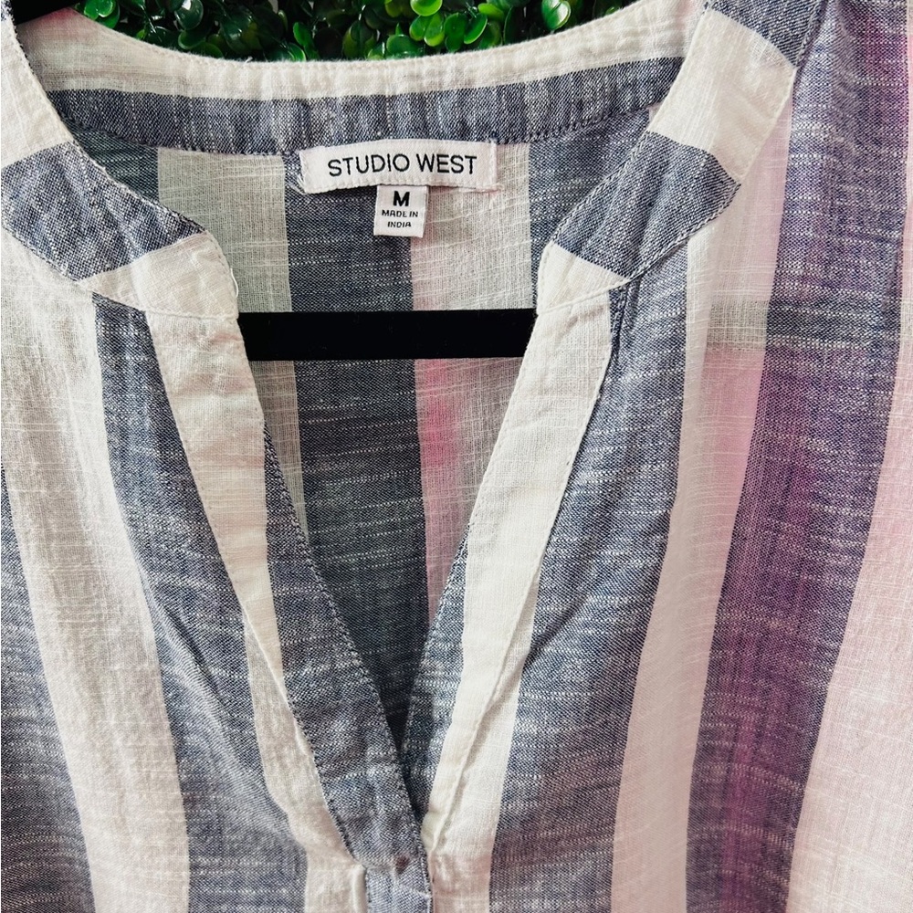 Studio West Multicolor Striped Top